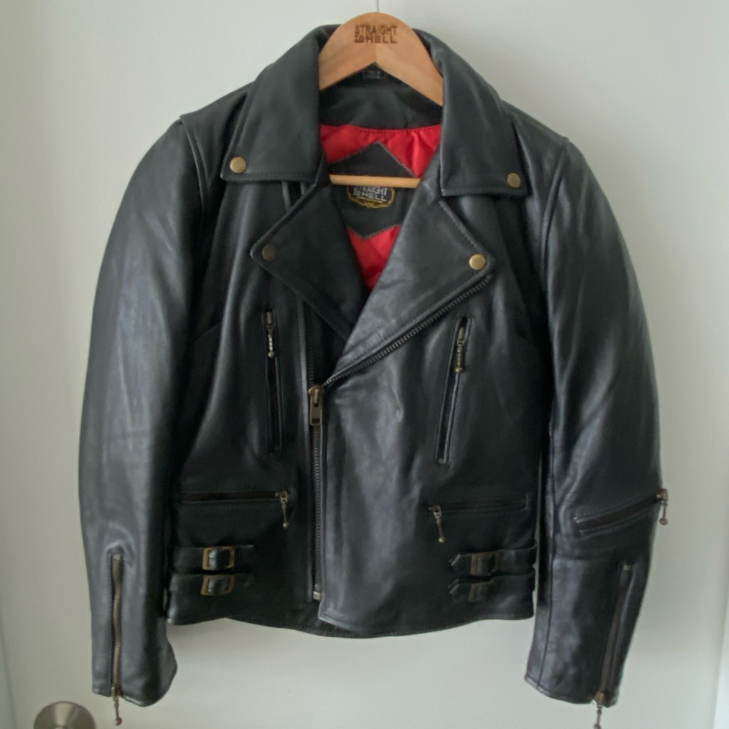 Straight To Hell Lady’s Defector Genuine Leather Jacket W/ Brass Hardware Sz Sm.